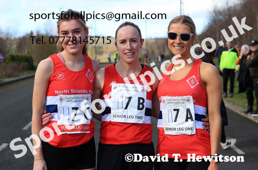 Senior womens 2024 Elswick Harriers Good Friday Relays, Newburn, Newcastle Upon Tyne  Photo: David T. Hewitson/Sports for All Pics